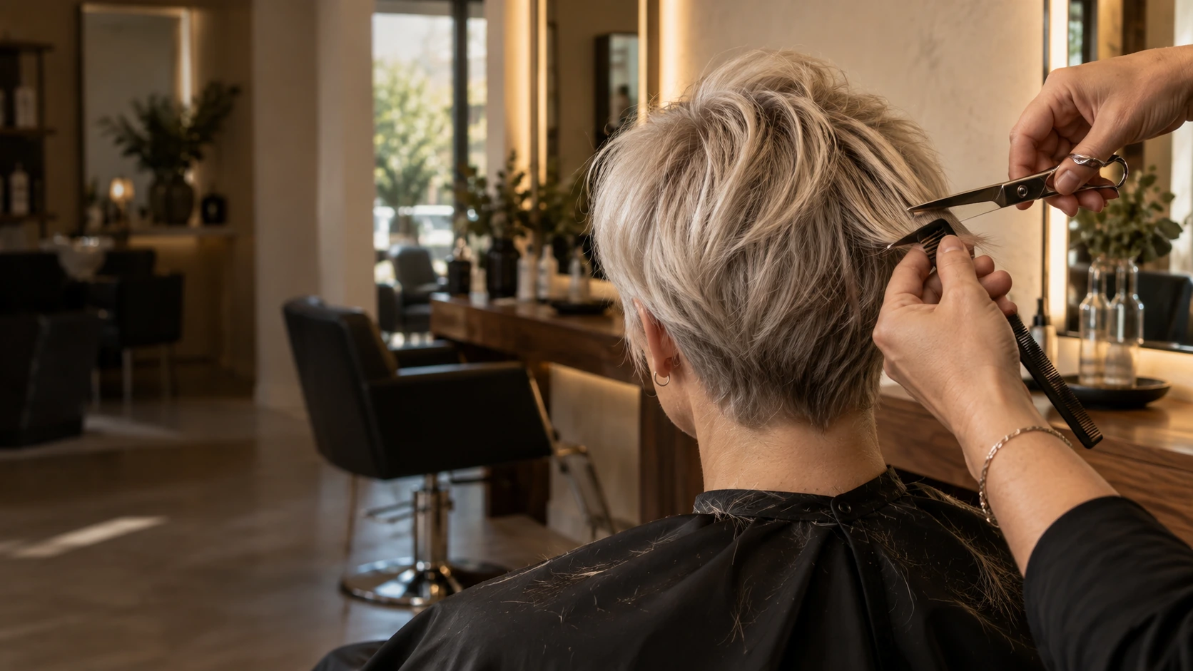Illustrative Szene zu Haarschnitte