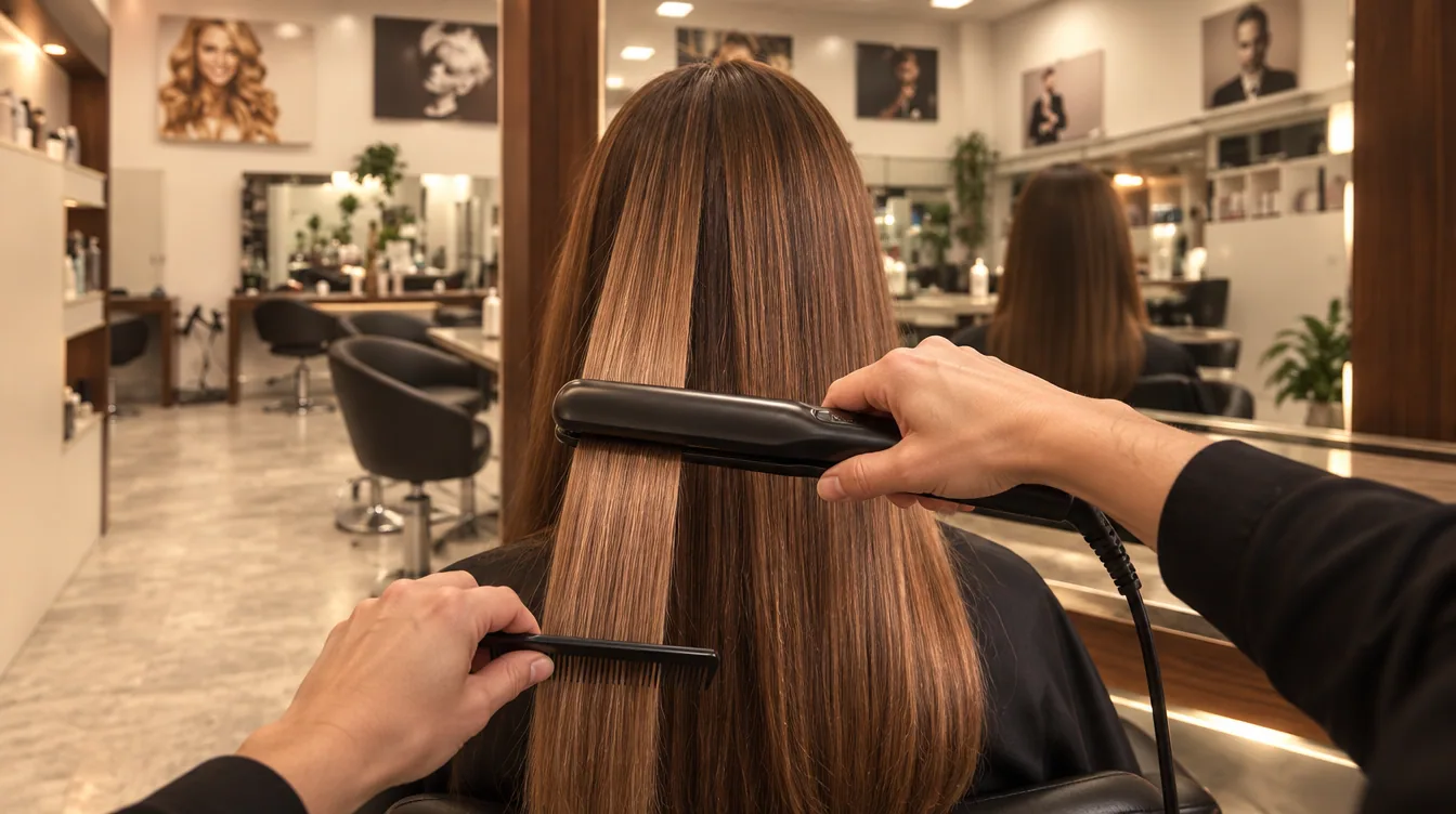 Illustrative Szene zu Haarglättung